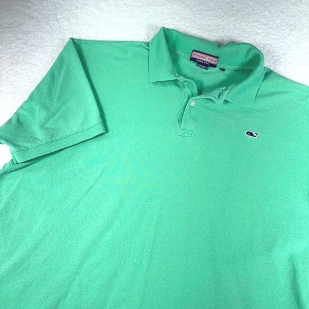 Vineyard Vines Polo Shirt Mens XL  Green Whale Logo Casual Short Sleeve Top